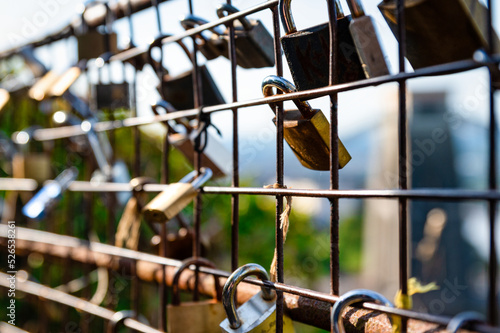 Love locks With the Clifton Suspension Bridge In the Distance © Andy Sage