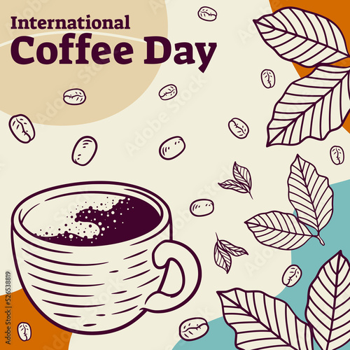 International coffee day graphic illustration