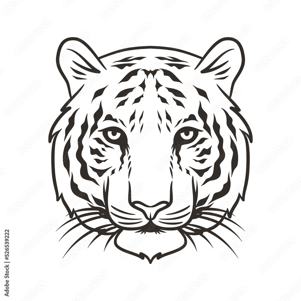 tiger head vector illustration graphic mascot