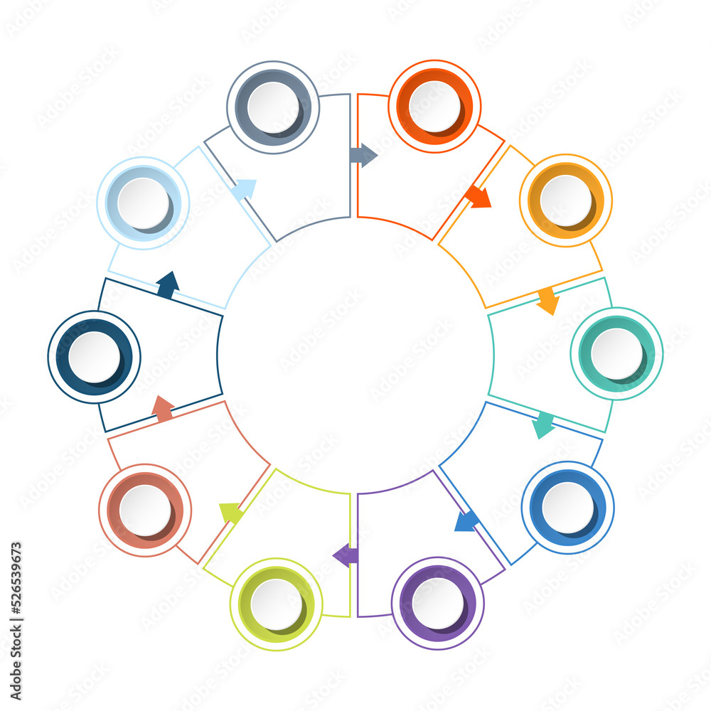 Infographics design template with 10 steps. Infographics design template with 10 steps.