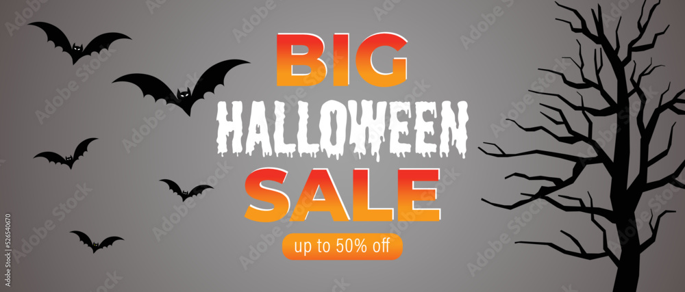 Obraz premium Halloween sells banner or poster or flyer design template.
