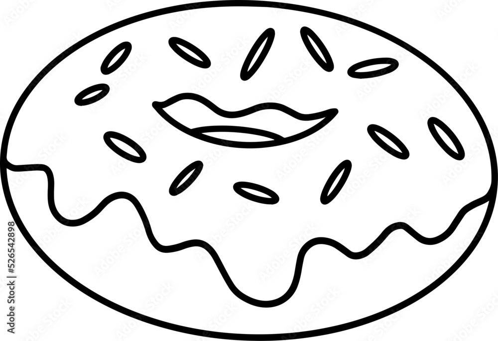 Obraz premium donut dessert outline drawing