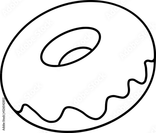 donut dessert outline drawing