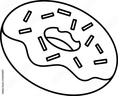 donut dessert outline drawing