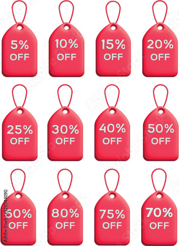 
set of 3d discounts