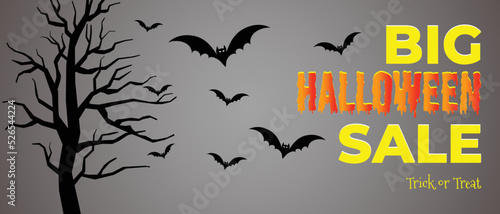 Halloween sells banner or poster or flyer design template.