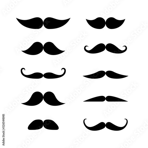 Conjunto de bigotes negros de estilos diferentes