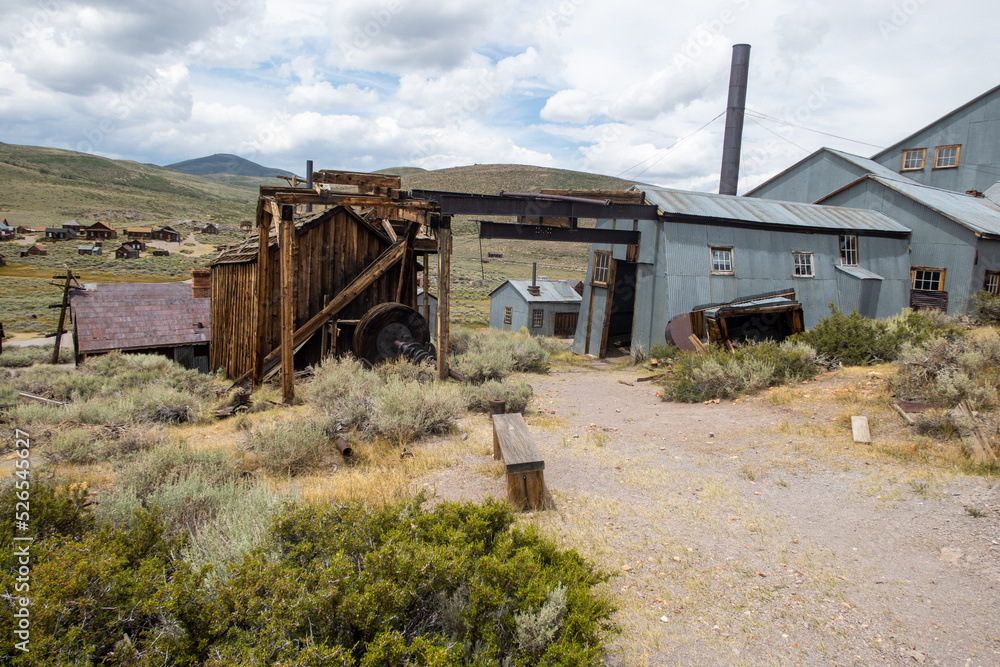 The famous Bodie Ghost Town, California, Looking at a Panorama of the Town Site