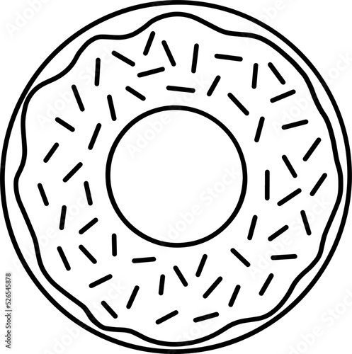 donut dessert outline drawing