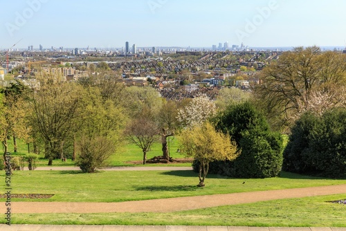 Quadro em tela View of London and the park on a clear day from Alexandra Palace in London, UK