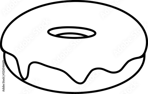 donut dessert outline drawing