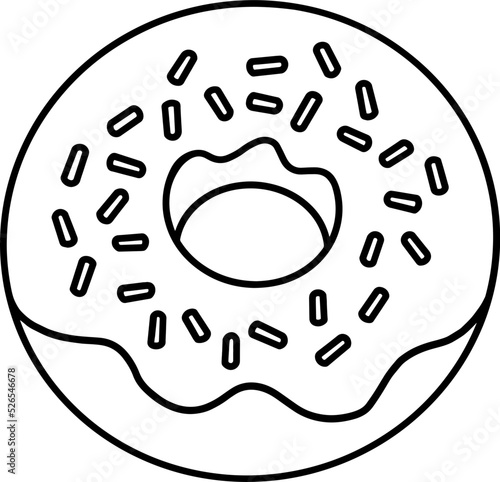 donut dessert outline drawing