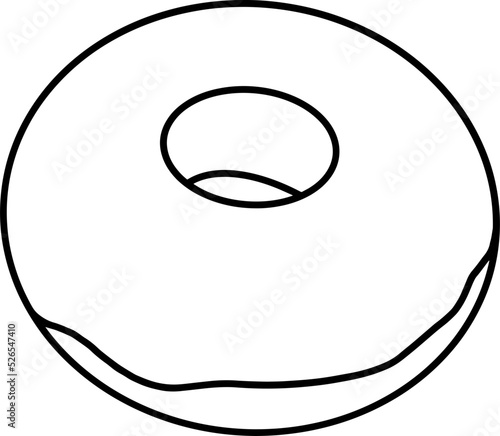 donut dessert outline drawing