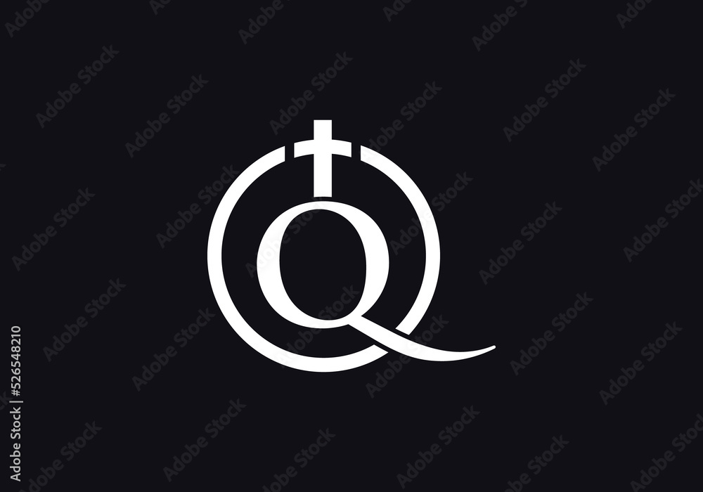 Christian Church logo and symbol design with the letter Q Christian Church logo and symbol design with the letter Q