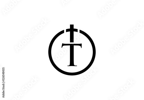 Christian Church logo and symbol design with the letter T