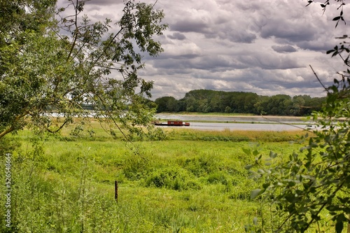 red boat on the river Loire
