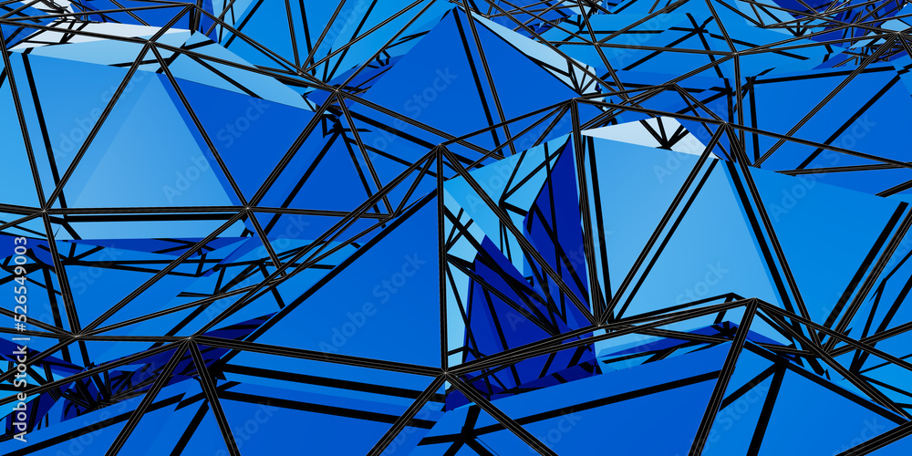 Fototapeta premium Abstract simple triangulated wireframe background. 3d render
