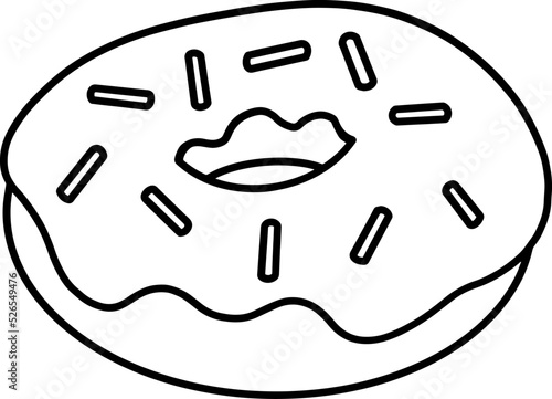 donut dessert outline drawing