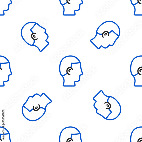 Line Hairstyle for men icon isolated seamless pattern on white background. Colorful outline concept. Vector