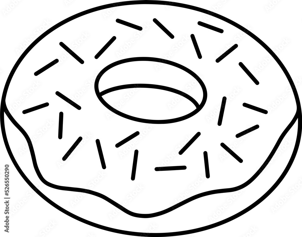 donut dessert outline drawing