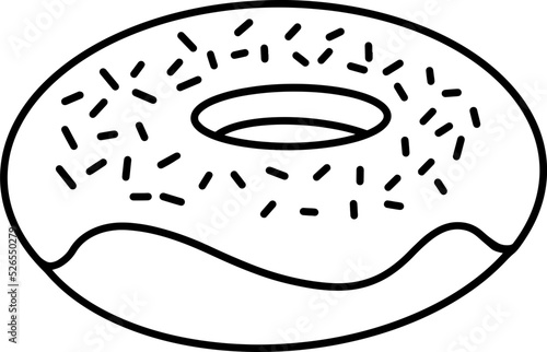 donut dessert outline drawing