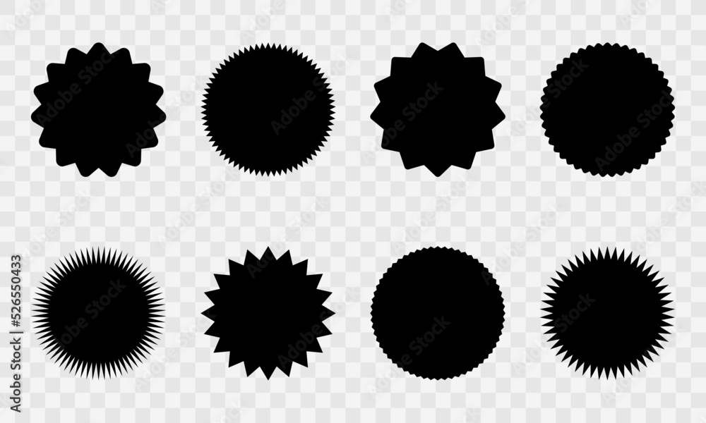 Set of starburst vector sticker. Discount promotion label . Price or promo tag. Black blank discount badge. Sale splash empty. Set of starburst vector sticker. Discount promotion label . Price or promo tag. Black blank discount badge. Sale splash empty.
