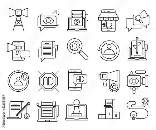 Digital marketing icons set