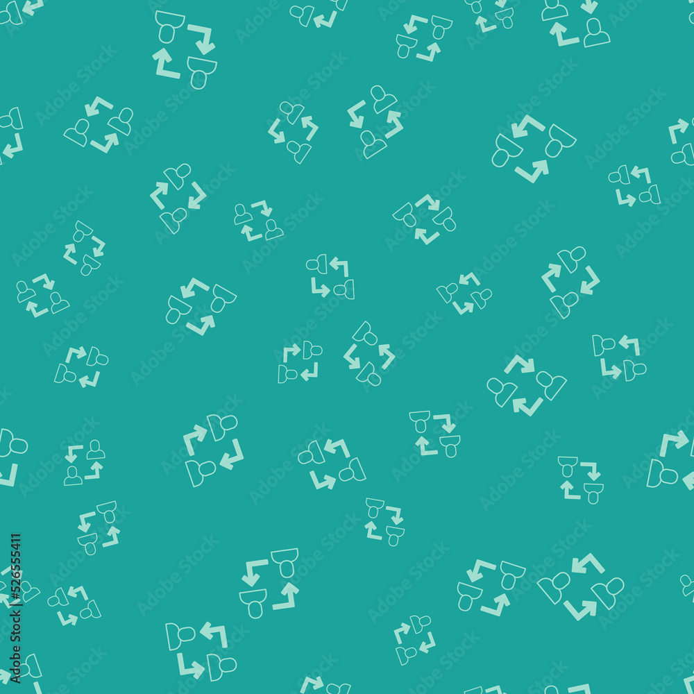 Green Project team base icon isolated seamless pattern on green background. Business analysis and planning, consulting, team work, project management. Vector Green Project team base icon isolated seamless pattern on green background. Business analysis and planning, consulting, team work, project management. Vector