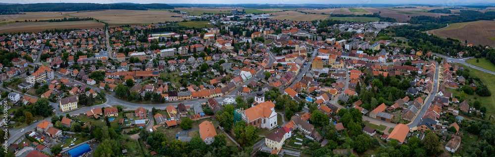 Aerial view around the city Kralovice in the czech Republic