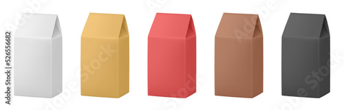 Blank cardboard package boxes mockup. Box set. White, gold, red, brown and black Korean packaging for foood or cosmetics
