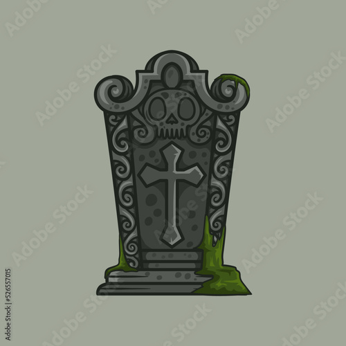 Spooky Grave stone design illustration  