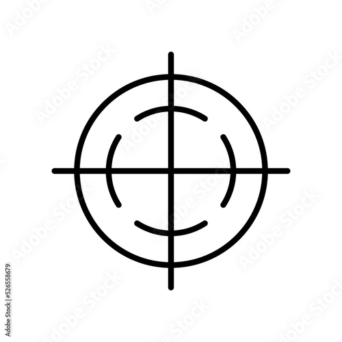 Target and aim icon. Game sign. Focus symbol. Vector isolated on white background.