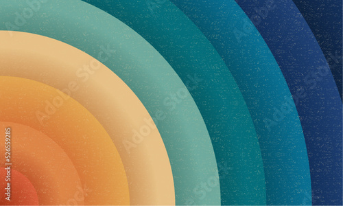 Vintage 70s radial sun retro vector background