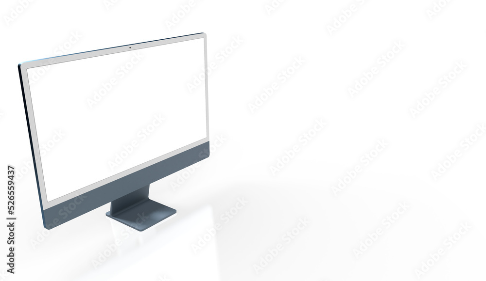 Realistic flat screen computer monitor 3de style mockup with blank screen isolated 3d Realistic flat screen computer monitor 3de style mockup with blank screen isolated 3d