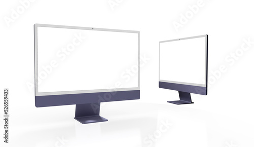 Realistic flat screen compu...