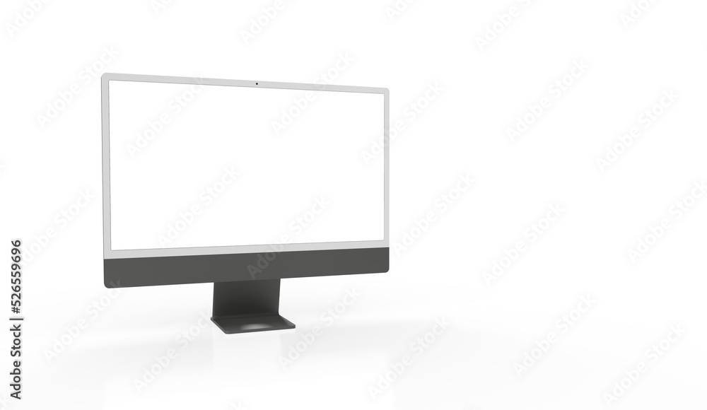 Workspace blank screen desktop computer, Mockup computer Workspace blank screen desktop computer, Mockup computer