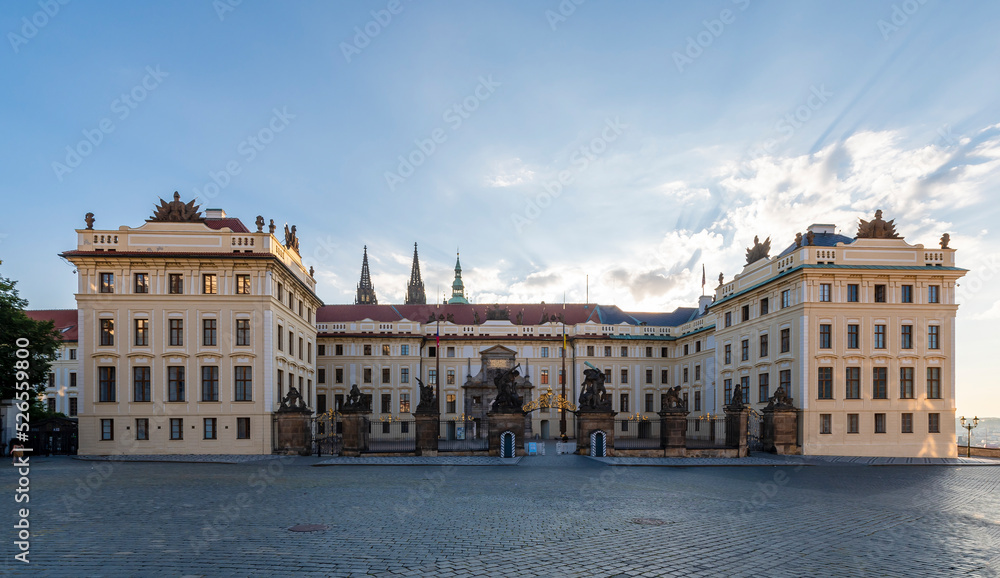 Prague, Czech Republic - August 16, 2022 : The Prague Castle view in Prague City