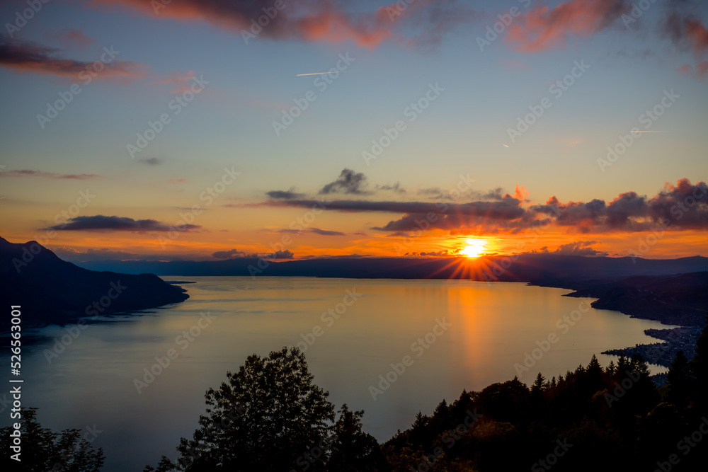 Couché de soleil sur le Lac Léman