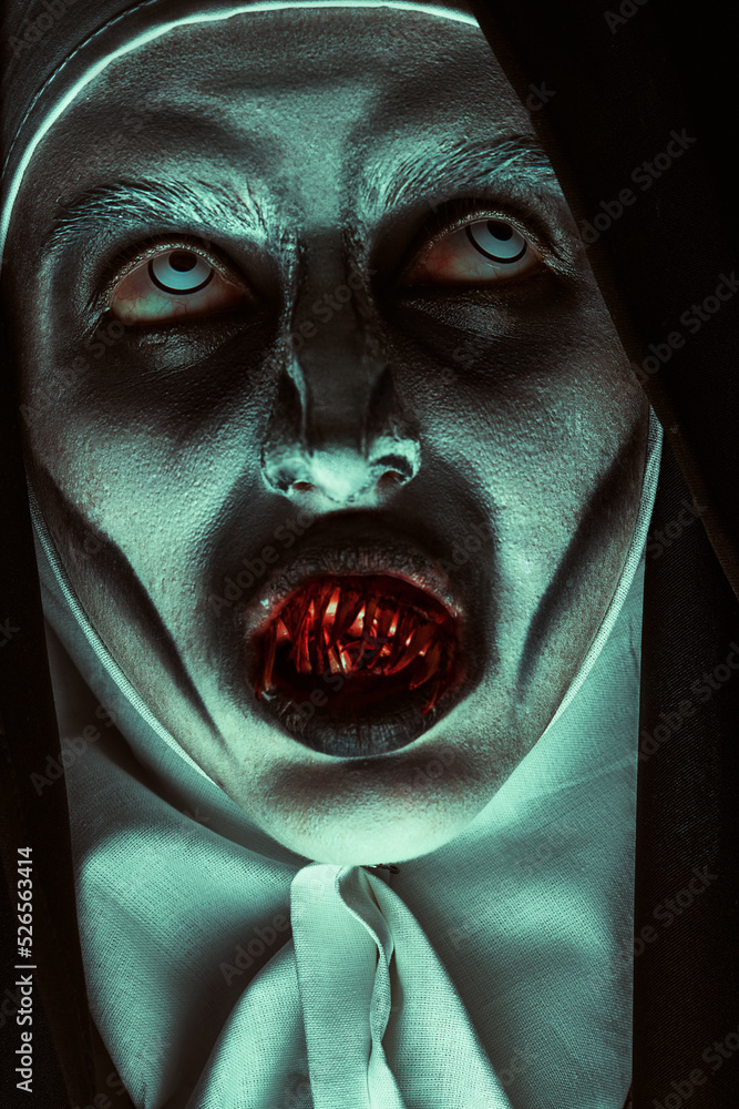scary bloodthirsty nun