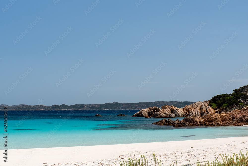 The pink beach. Budelli island, Maddalena archipelago, Sardinia, Italy.