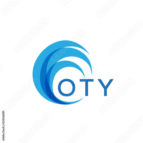 OTY letter logo. OTY blue image on white background. OTY Monogram logo design for entrepreneur and business. OTY best icon.
 photo