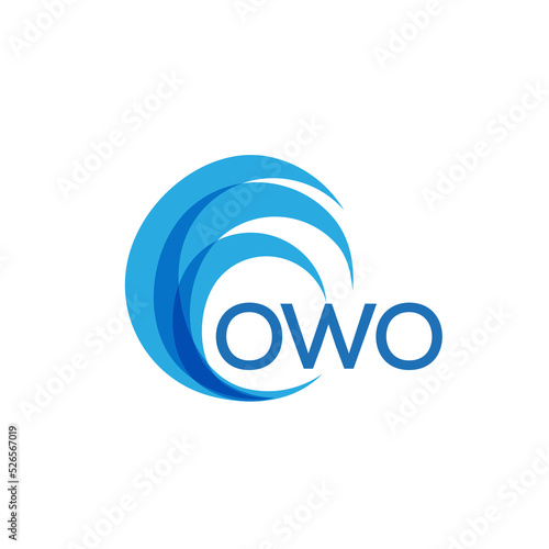 OWO letter logo. OWO blue image on white background. OWO Monogram logo design for entrepreneur and business. OWO best icon.
