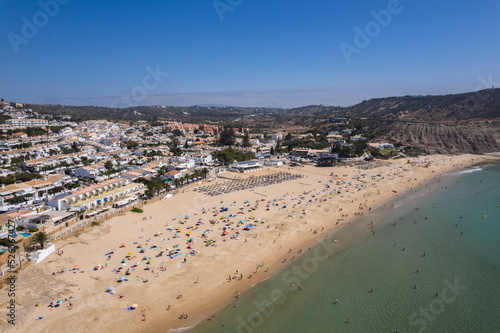 Drone Aerial Praia Da Luz Beach Lagos Portugal Algarve © Sam Foster