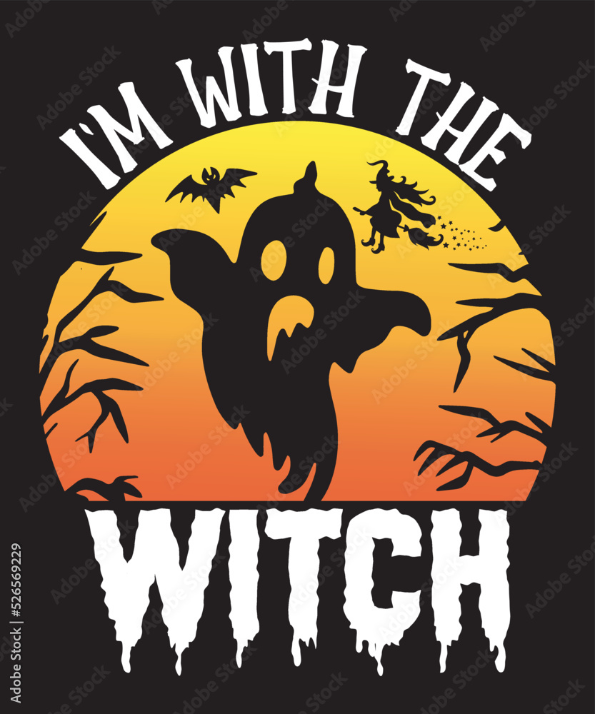 i m with the witch tshirt design