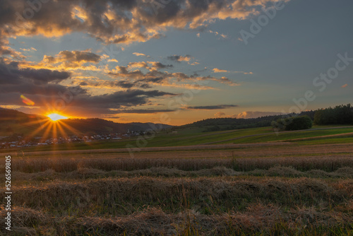 Summer sunny beautiful evening near Oravska Polhora village in Slovakia photo