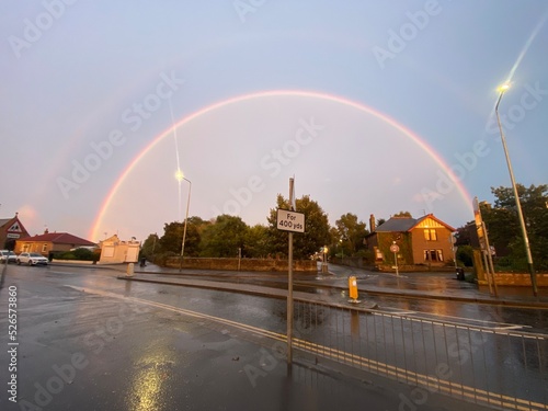 rainbow over the city