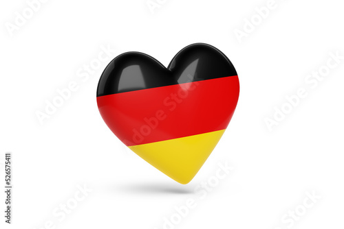 Free Download Heart with the colors of flag of Germany isolated on white background. 3d illustration. - GFXLoad