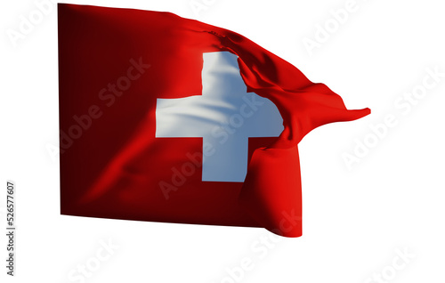 3D 4K wehende National Fahne Flagge Land Wahrzeichen Schweiz