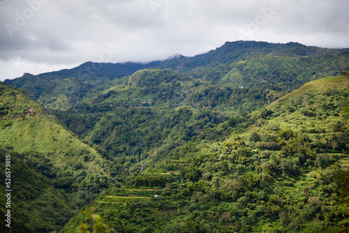 Large forest mountain valley. The tops of the mountains are covered with rainforest. Mountain landscape, nature of the Philippines. © Tatiana Nurieva