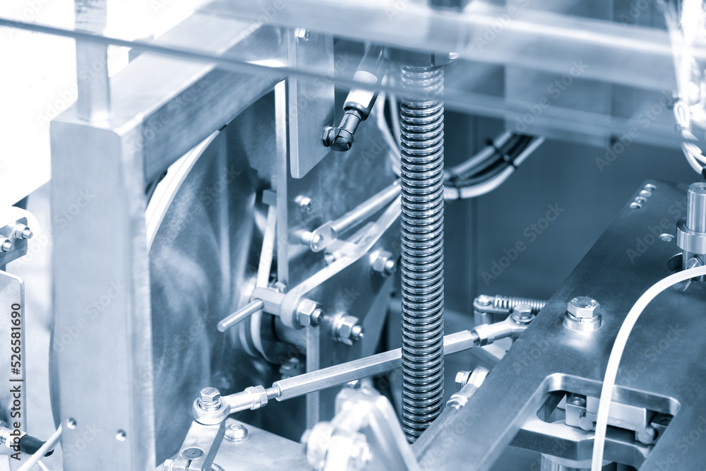 Linear ball screw gear. Drive for moving working parts of metal cutting